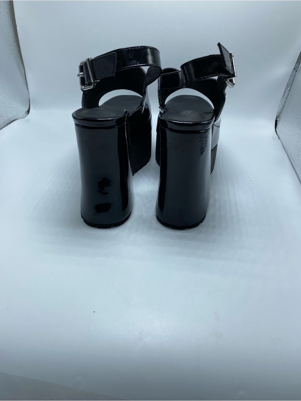 Current Mood Black Patent Platform Slingback Sandals - Picture 5 of 6